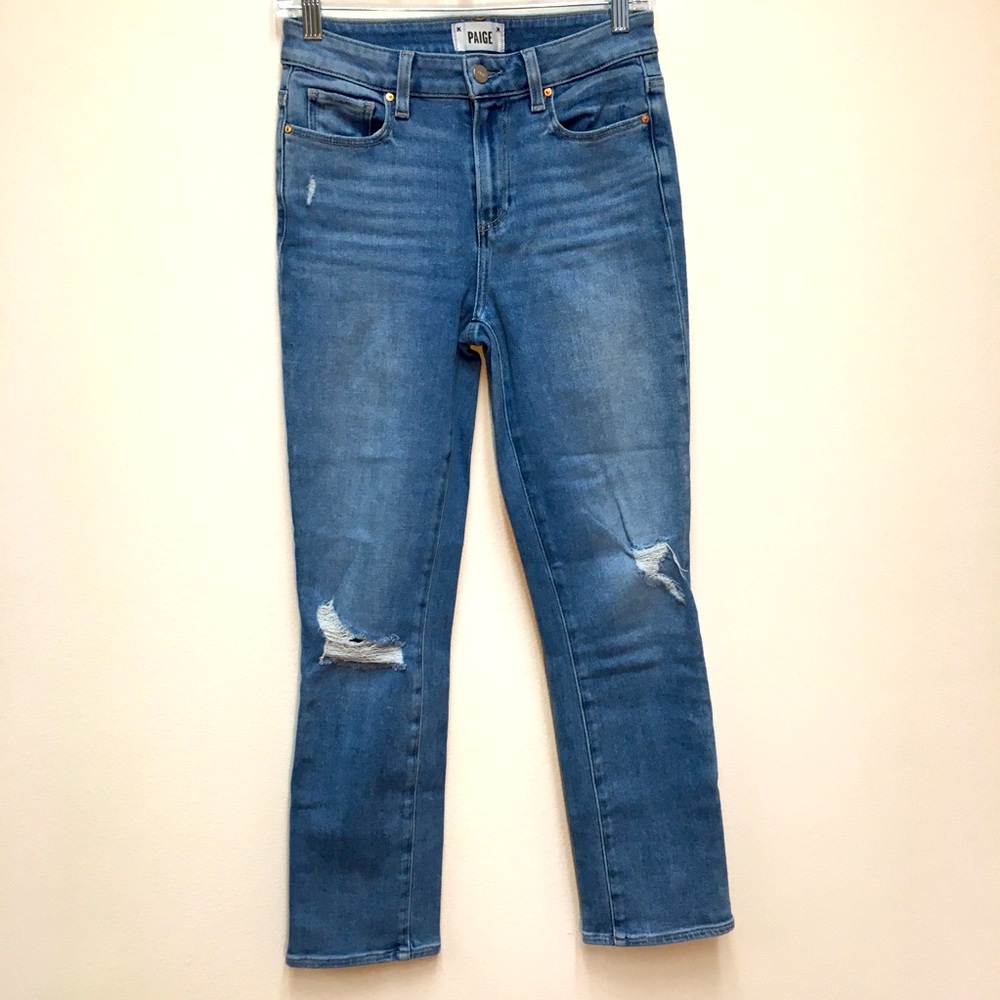 PAIGE Cindy Distressed Jeans 26 Blue Casual Stretch Denim